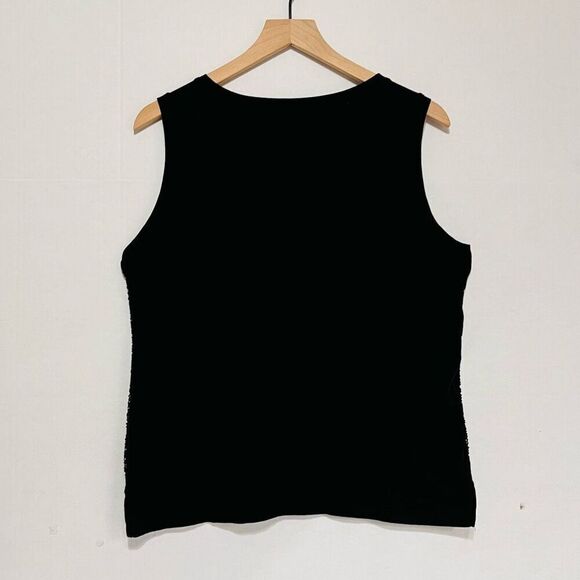 LOFT Black Lace Sleeveless Top   Sz LP   GUC - Picture 2 of 5